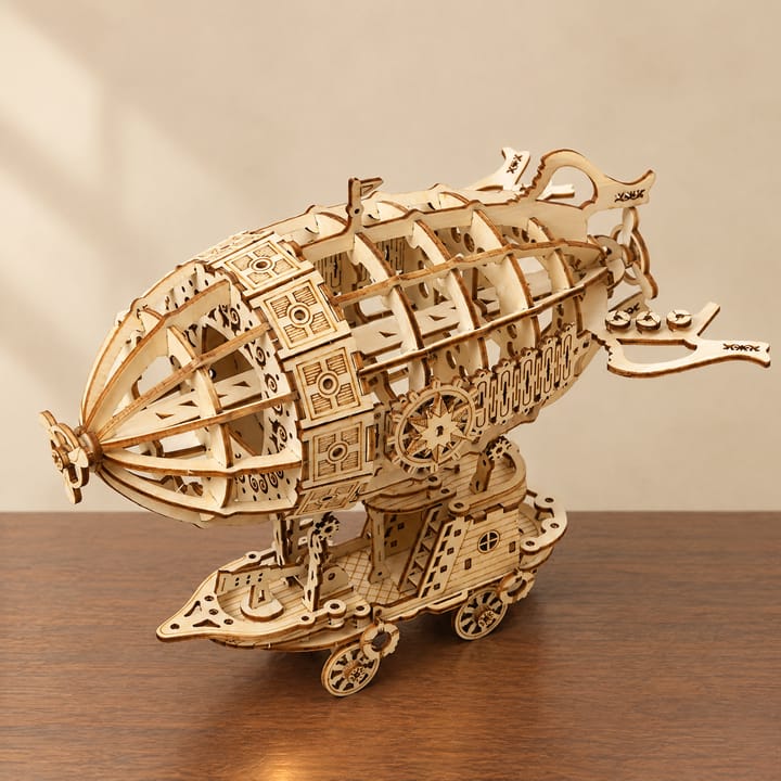 The Airship Wooden Model Puzzle Kit