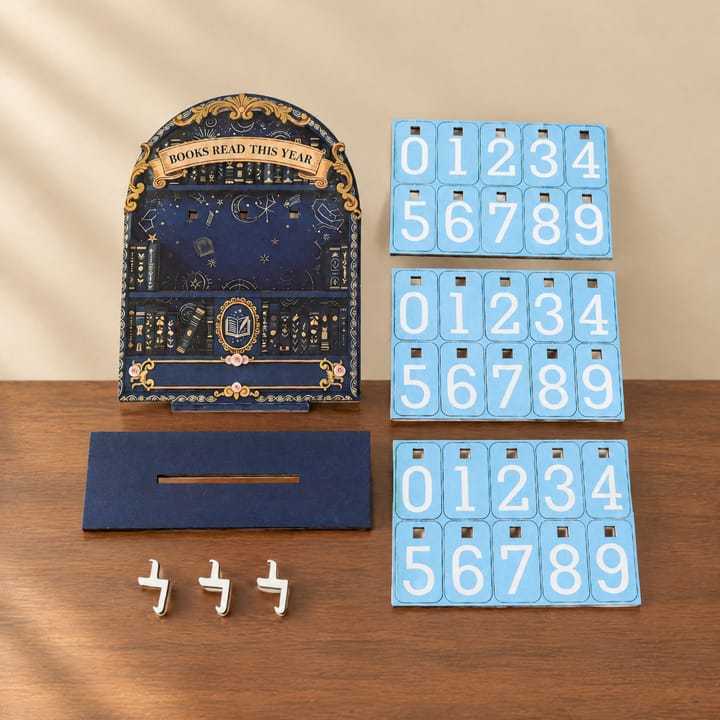 The Wooden Reading Counter Rack, Blue