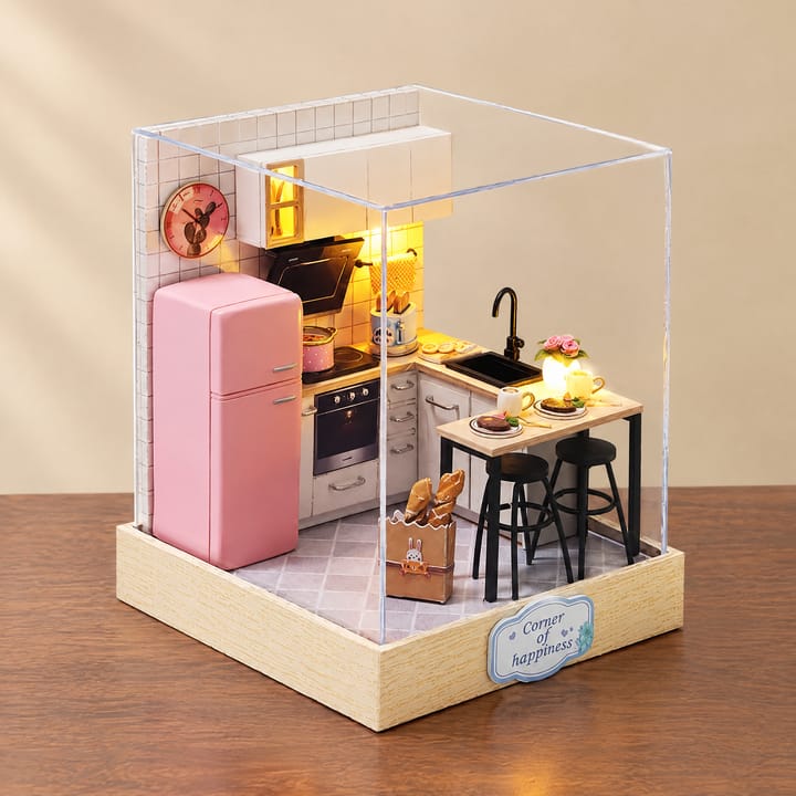 The Glow Room Miniature Kit, Pink kitchen