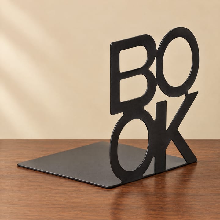 The Iron Ledge Metal Bookends, Black