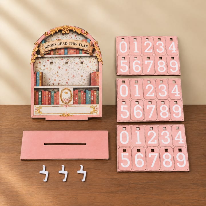 The Wooden Reading Counter Rack, Pink