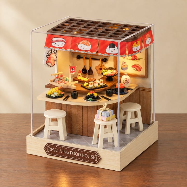 The Glow Room Miniature House Kit, Revolving food house