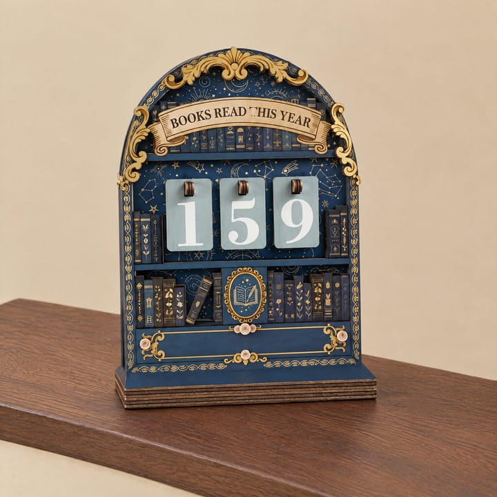 The Reading Tracker Dial, Navy floral