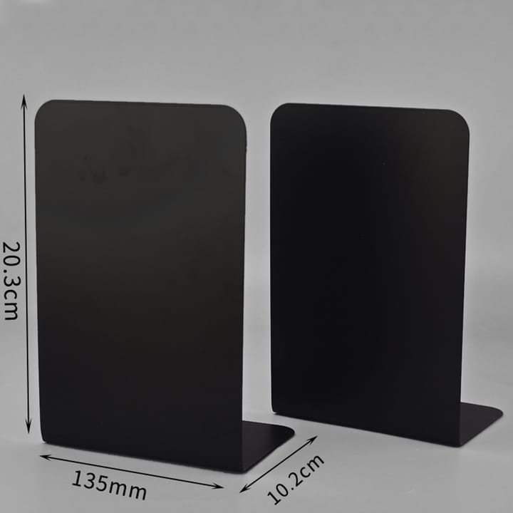 The L-Shaped Metal Bookends, Black