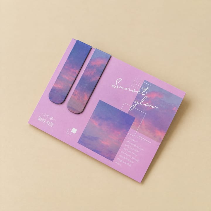 The Scenic Page Magnetic Bookmarks, Sunset glow pink