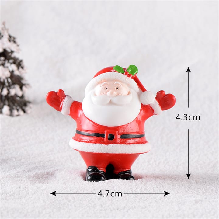 Folk Art Christmas Village Figurines, Santa with arms up