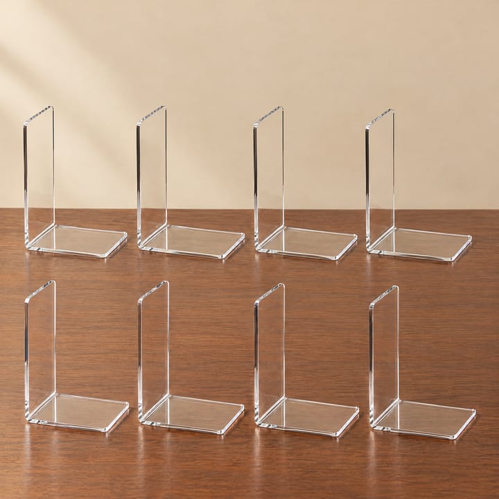 The Clear Acrylic Shelf Bookends, 8 pieces