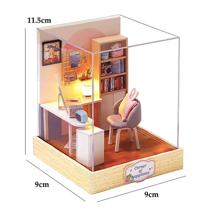 The Hobby House Miniature Kit, Blue study room, with cover