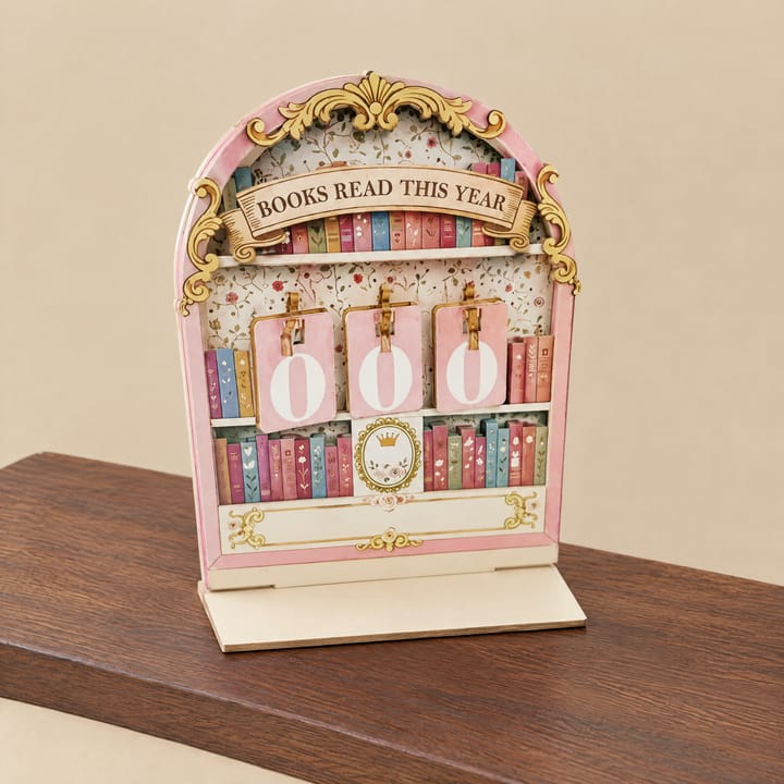 The Reading Tracker Dial, Pink floral