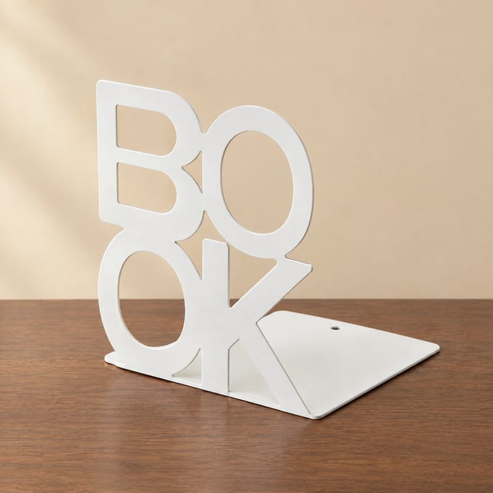 The Iron Ledge Metal Bookends, White